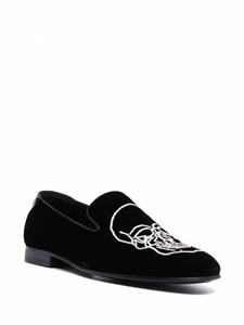 Philipp Plein Fluwelen loafers - Zwart