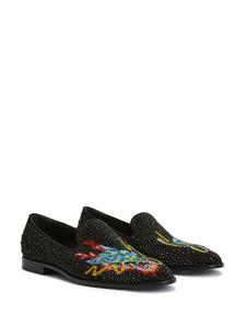 Giuseppe Zanotti Loafers verfraaid met stras - Zwart