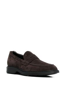 Hogan Loafers met logo-reliëf - Bruin