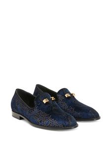giuseppezanotti Giuseppe Zanotti Jareth loafers met slangenhuidprint - Blauw