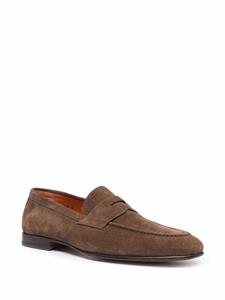 Santoni Leren penny loafers - Bruin