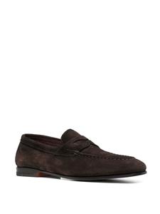 Santoni Door suède loafers - Bruin