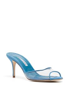 Manolo Blahnik Jadifa doorzichtige muiltjes - Blauw