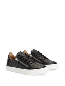 Giuseppe Zanotti Nicki sneakers met krokodillenleer-effect - Zwart