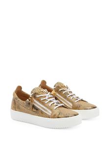 Giuseppe Zanotti Gail sneakers met slangenleer-effect - Goud