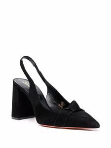 Santoni Slingback pumps verfraaid met knoop - Zwart