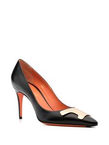 Santoni Leren pumps - Zwart