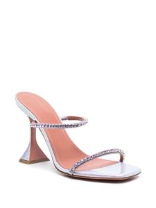 Amina Muaddi Gilda 95mm iridescent-glitter mules - Paars