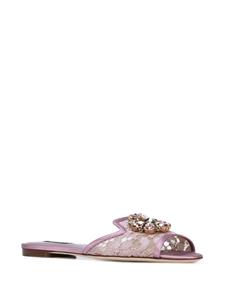 Dolce & Gabbana Bianca lace slippers - Roze