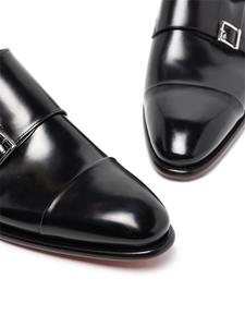 Santoni Carter leren gespschoenen - Zwart