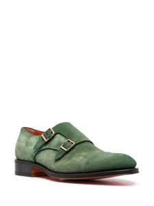 Santoni Suède gespschoenen - Groen