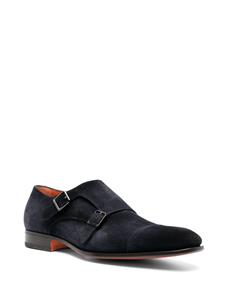 Santoni Suède gespschoenen - Blauw