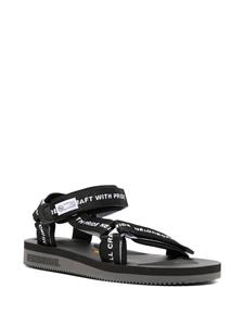 Neighborhood Sandalen met logoband - Zwart