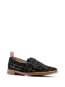 Thom Browne plaid tweed penny loafers - Zwart