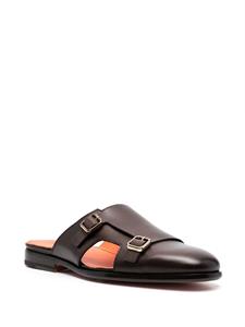 Santoni Contrasterende slippers - Bruin