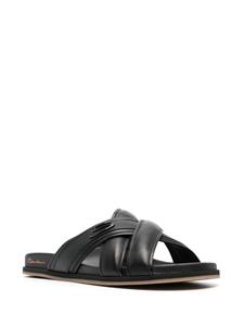 Santoni Leren sandalen - Zwart