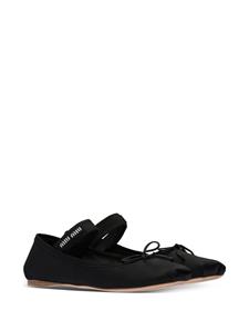 Miu Miu Satijnen ballerina's - Zwart