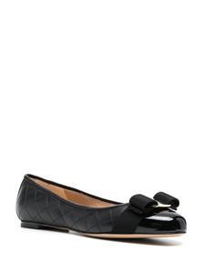 Ferragamo Varina gewatteerde ballerina's - Zwart