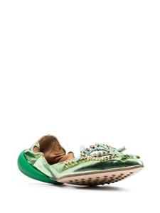 13 09 SR Ballerina's met metallic-effect - Groen