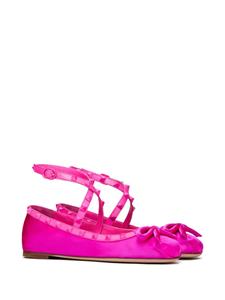 Valentino Rockstud ballerina's met bandje - Roze