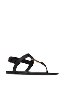 Saint Laurent Cassandre sandalen met gespsluiting - Bruin