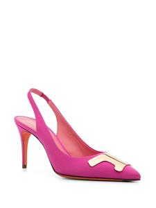 Santoni Geribbelde pumps - Roze