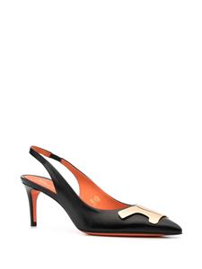 Santoni Sibille leren pumps - Zwart