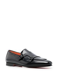 Santoni Leren loafers - Zwart