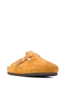 Birkenstock Slippers met lammy afwerking - Bruin