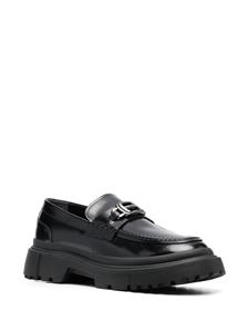 Hogan Loafers met logoplakkaat - Zwart