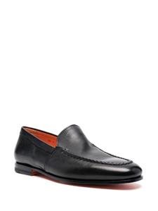 Santoni Leren loafers - Zwart