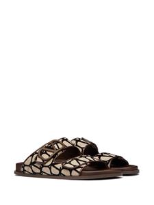 Valentino Slippers met klittenband - Bruin