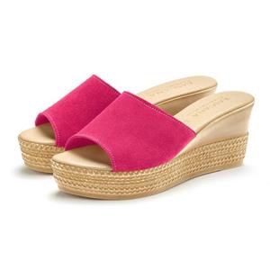 Lascana Slippers Mule, sandaal, open schoen van hoogwaardig leer met sleehak