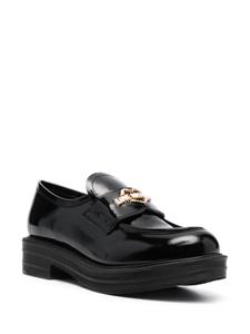 Love Moschino Loafers met logoplakkaat - Zwart