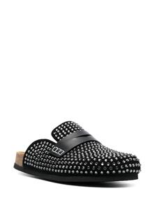 JW Anderson crystal-embellished leather mule - Zwart