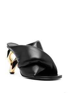 JW Anderson Chain Heel 95mm leather mules - Zwart