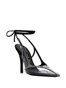 The Attico Venus 100mm crystal-embellished pumps - Zwart