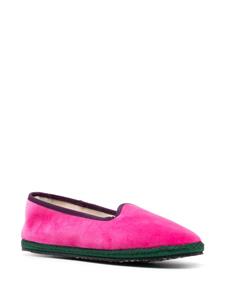 AZ FACTORY contrasting-trim velvet slippers - Roze