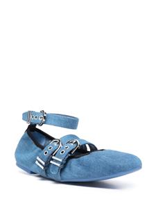 Stuart Weitzman Maverick leather ballerina shoes - Blauw