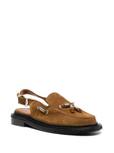 Toga Virilis Leren slingback loafers - Bruin