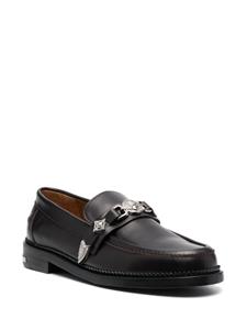 Toga Virilis Loafers met gegraveerd logo - AJ826 - DARK BROWN LEATHER