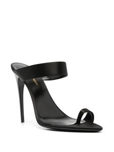 Saint Laurent Muiltjes met dubbele bandjes - Zwart