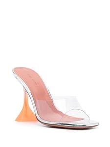 Amina Muaddi Lupita Glass 100mm leather mules - Wit