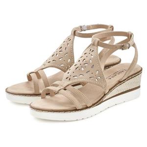 LASCANA Sandalette, mit verziertem Keilabsatz und weich gepolsterter Innensohle VEGAN