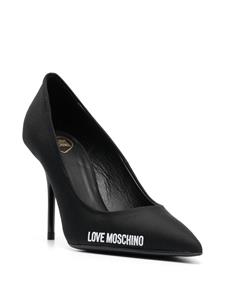 Love Moschino 100mm logo-print leather pumps - Zwart