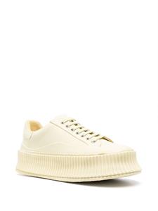 Jil Sander lace-up panelled sneakers - Geel