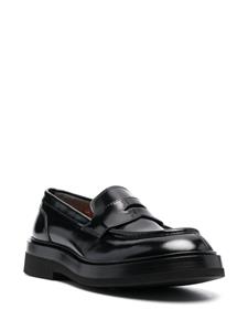 Santoni patent-finish leather loafers - Zwart