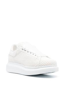 Alexander McQueen knitted lace-up sneakers - Wit
