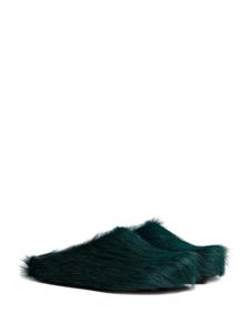 Marni Fussbett Sabot calf-hair slippers - Groen
