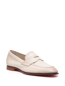 Santoni Leren loafers - Beige